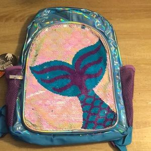 Reversible sequins mermaid backpack school bag